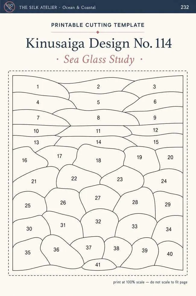 Sea Glass Study — numbered template